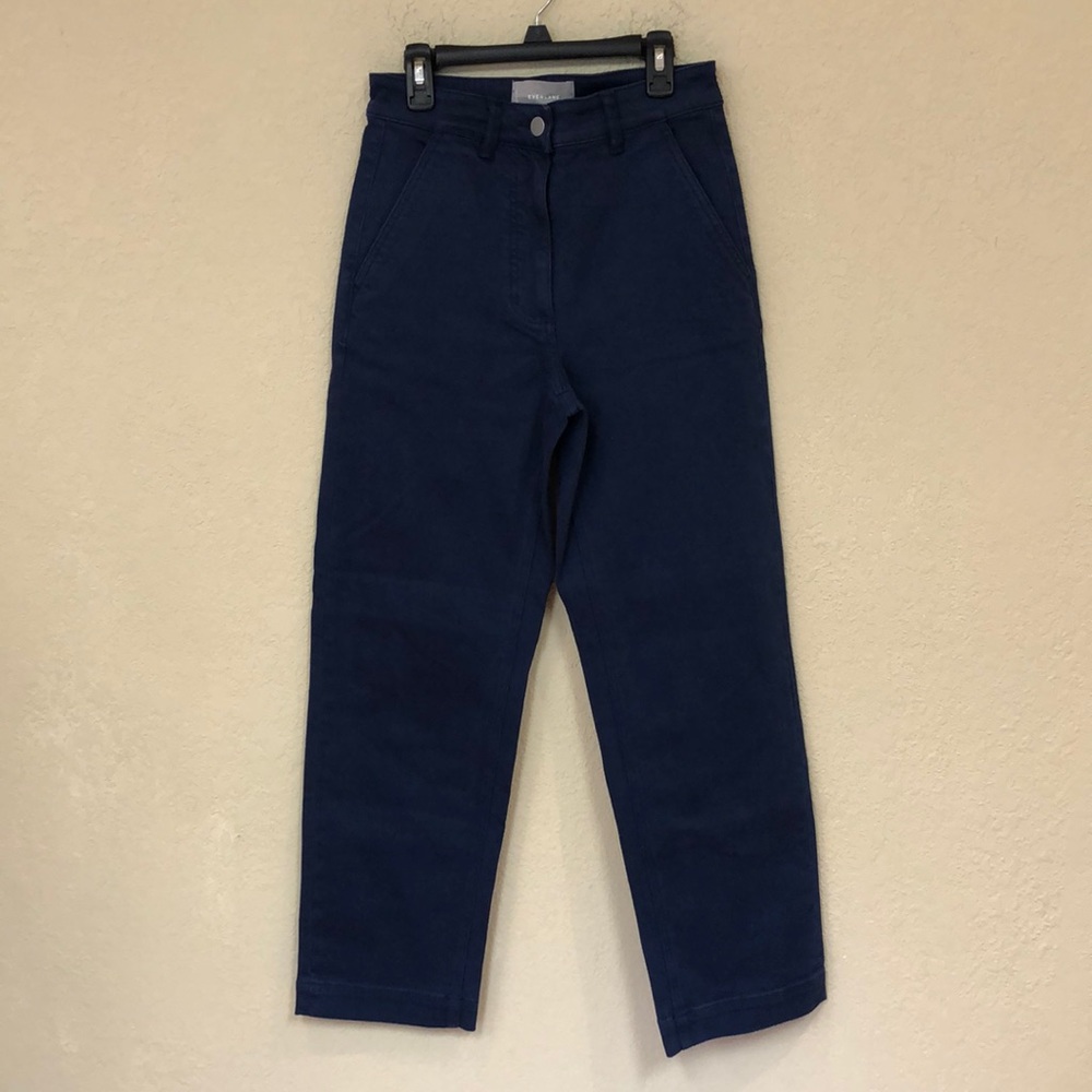 EVERLANE womans  Straight-Leg Crop Pants in Navy size 2
